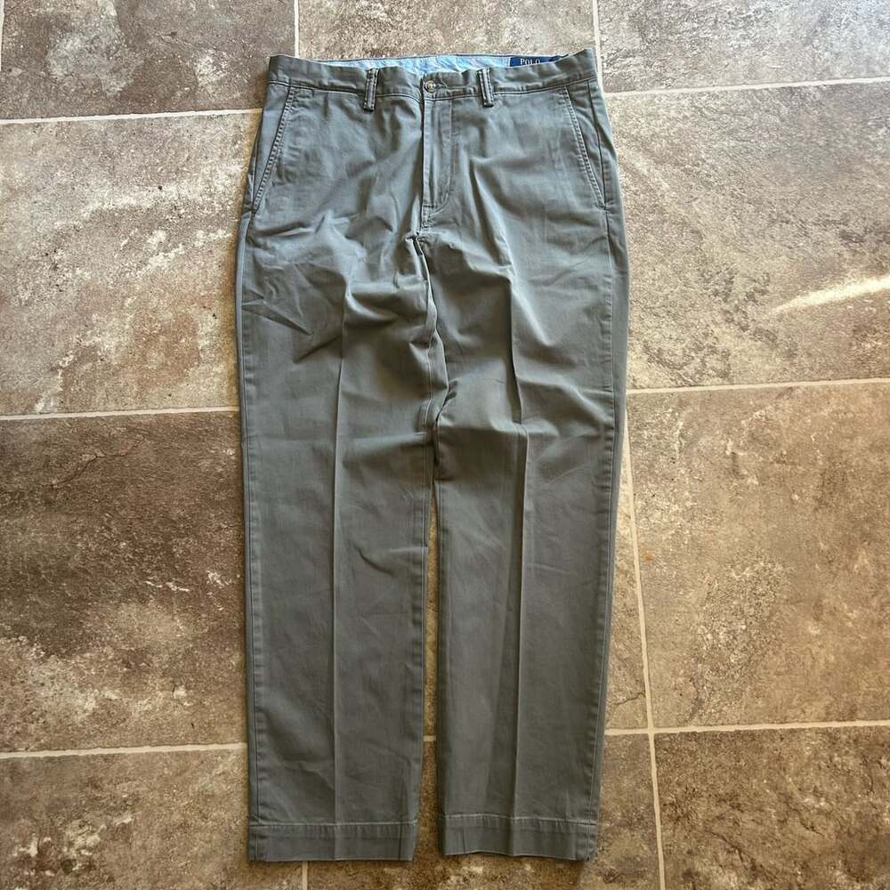 Polo Ralph Lauren Stretch Straight Fit Pants Size 33/30 Gray Chinos